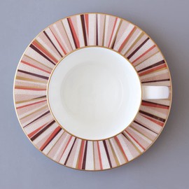 Narumi 52148-21743 Cup Saucer, Sha Green, Orange, 9.5 fl oz (270 cc), For Tea Coffee