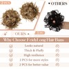 FeidyLong 2PCS Messy Bun Hair Piece - Large Elastic Wavy