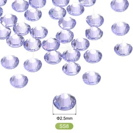 MECCANIXITY 2880 Pcs Hotfix Rhinestones Flatback Crystal Glass Gems Art Rhinestones for Crafts Clothes DIY Decoration(SS8 2.5mm,Bright Purple)