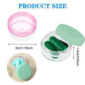 ElevateTech Small Pill Organizer, 5 Pcs Mini Pill Box BPA Free Travel Pill Case Cute Portable Daily Pill Organizer for Pocket Purse Medicines Storage Container Cod Liver Oil Storage Box Earplug Case