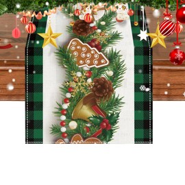 Christmas Linen Table Runner Gingerbread Man Table Runner Christmas Home Decoration For Housewife Home Decoration Enthusiast Party Organizer Company Annual Meeting Planner (Gingerbread man)