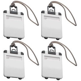 sin4sey Set of 4 Luggage Tags Luggage Tags Bag Tags (White)
