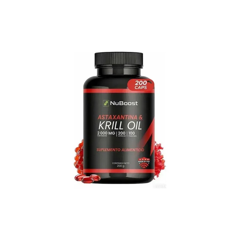 Astaxantina Krill Y Oil Omega 3 Nuboost 200 180 Cápsulas