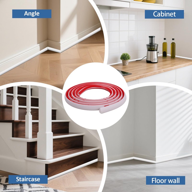 DADERXY Flexible Quarter Round Molding, Peel and Stick Quarter Round