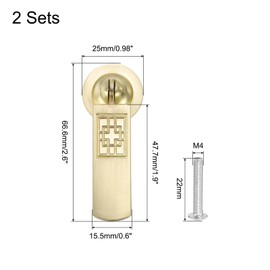 uxcell 2 Sets Chinese Hollow Drawer Pulls Single Hole 66.6mm/2.6" Ring Knobs Dresser Handles with Screws Zinc Alloy for Dressers Drawer Furniture Closet Cupboard Hardware Gold Tone
