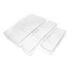 Ciieeo 3pcs Stackable Storage Boxes Office Drawer Organizers Collapsible Kitchen