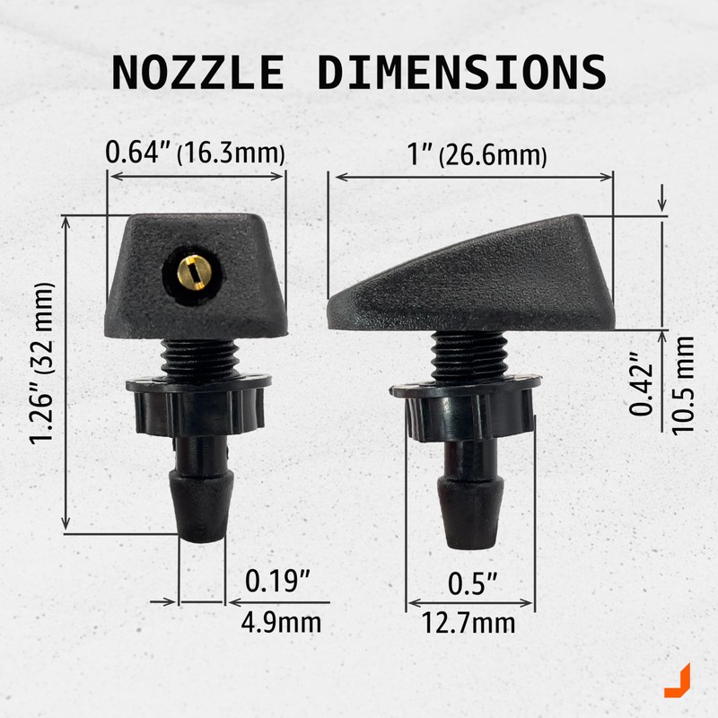 Click&Fit Universal Windshield Washer nozzles 2-Pack, Adjustable Wiper Water Sprayers,