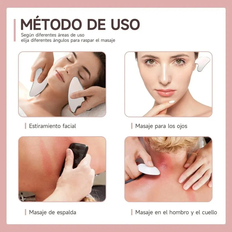Kit De Guasha Facial De Acero Inoxidable De 4 Piezas