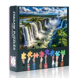 Puzzles for Adults 1000 Pieces - The Largest Waterfall in The World Iguazu Falls at Brazilian 1000 Piece Puzzle for Adults The Largest Series of Waterfalls Jigsaw Puzzles Unique Puzzles