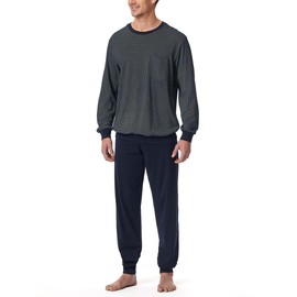 Schiesser Men's Long Pyjamas with Cuffs – Nightwear Set