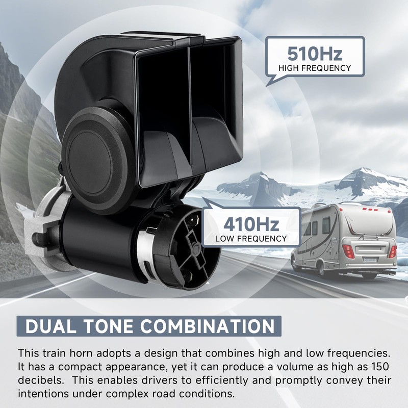 Car Horn Kit with Button, 12v Air Horn for Car