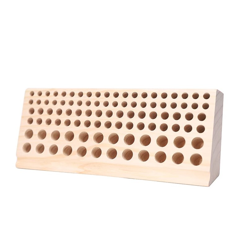 98 Holes Leathercraft Tool Storage Holder Wooden DIY Tool Rack,