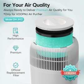 2 Packs Pet-Care Filter for JH12, 4-in-1 H13 True HEPA Replacement Filter with Additional Pet-Related Layer, Efficiency Activated 99.97% of Pet Dander, Hair, Aller-gen, Odors, Pollen and more, Green