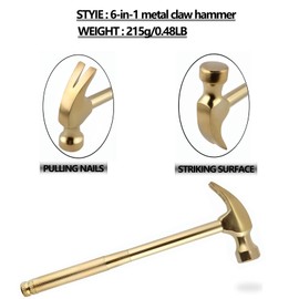 LANDIBO 6-in-1 Multi-Tool Camping Hammer Set with Slotted/Flat Head Phillips Screwdriver for Mechanical Maintenance, Interior Decoration, Outdoor Adventures, Best Gift (Yellow)