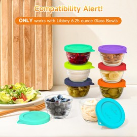 Sophico Silicone Replacement Lids for Libbey 6.25 ounce Small Glass Bowls, (Container not Included) 3.45-inch Diameter