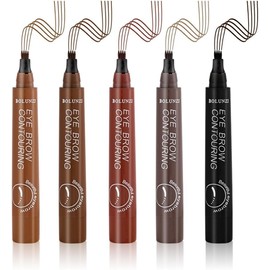 New Feeling Eyebrow 4 Prong New Feeling Eyebrow 4D Liquid Eyebrow Eyebrow Color Waterproof Sweatproof Not Fall Off Crisp Colorful Fork Brush Liquid Eyebrow, 4 Tip Eyebrow, 4 Tipped Precise Brow Pen,