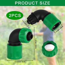 YYTECH 2 Pcs ABS 1/2" (12.5mm) Hose Elbow Quick Connector, Garden Hose Connector, Garden Irrigation Car Wash Hose 90 Degree Elbow Quick Coupling Adapters (Green)