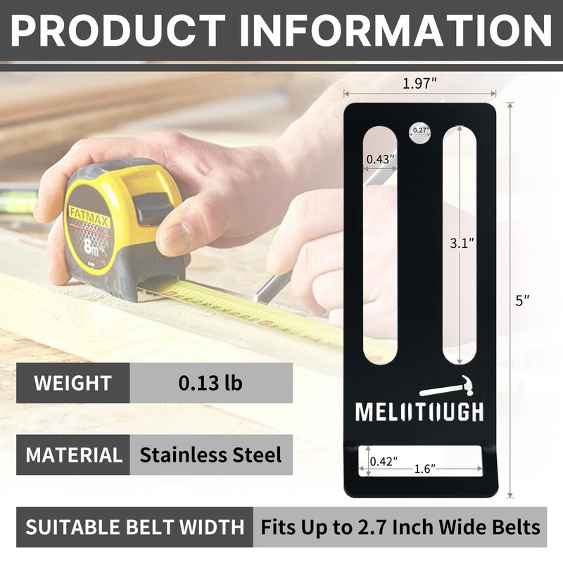 MELOTOUGH Tape Measure Holder, Drill Belt Holder for Tape Measure,