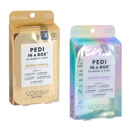 VOESH VOESH Pedi in a Box Glimmer - 2 Packs, Variety Pack, Pedi in a Box, Spa Pedicure Kit, Sparkly Pedicure, DIY Pedi, Foot Care, At-Home Pedi Products, Vegan Skincare