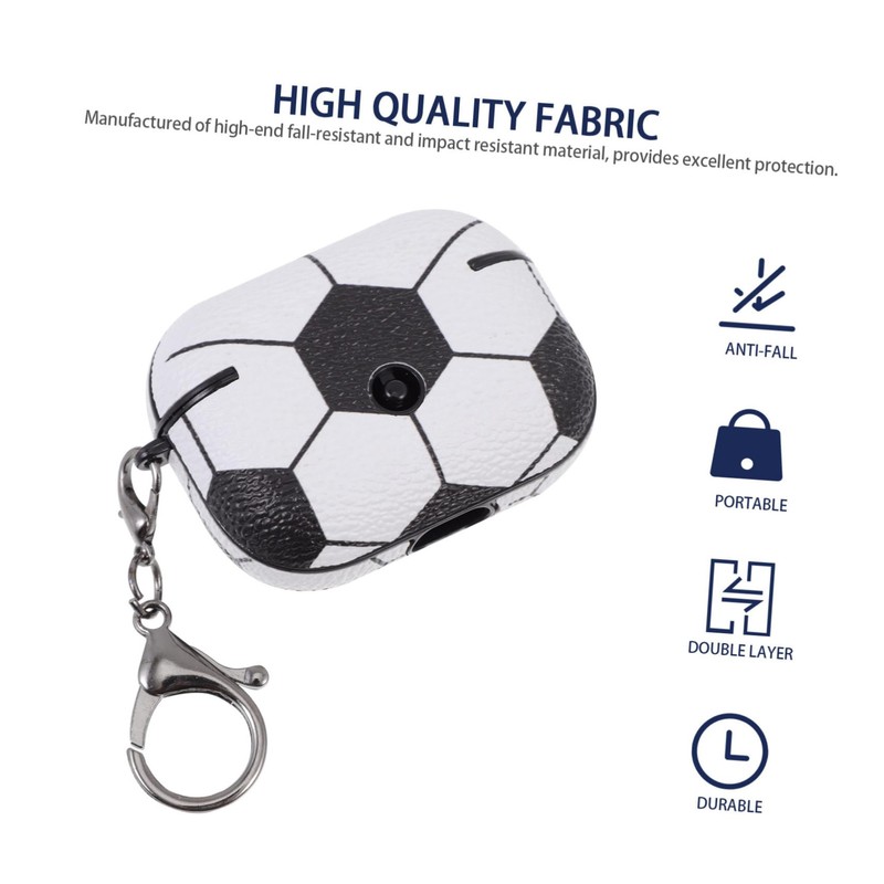 CIYODO 1PC Wireless Earbud Case with Football Pattern Durable Protective