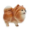 WitnyStore Tiny 1¾" Brown Standing Pomeranian Pom Dwarf Spitz Dog