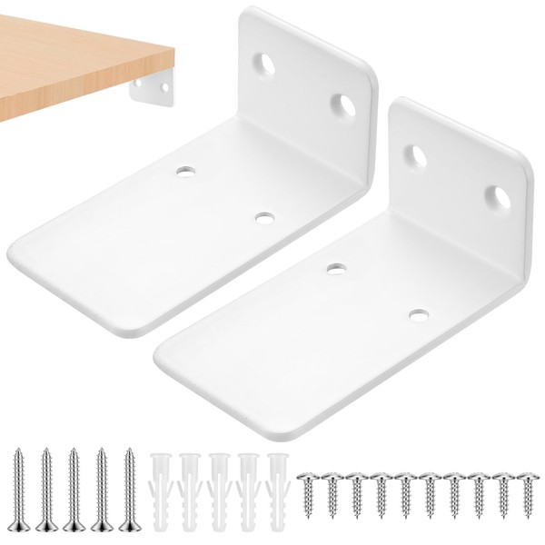 Pack of 2 Shelf Brackets, Invisible Shelf Brackets & Supports,