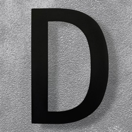 Modern 8-Inch Black Stainless Steel Floating House Letters - Sleek & Visible Address Number for Home/Office- Weatherproof & Easy Install/Letter D