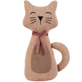 CERAYOU Cute Animals Decorative Door Stoppers, Soft Durable Fabric Weighted Interior Wall Protector for Home & Office, Anti Collision Heavy Duty Compact Floor Decor Book Stopper, Coffee Cat