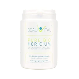 Pure Bio Hericium Erinaceus Capsules | Lions Mane 120 Capsules Each 500 mg Hedgehog Spiny Beard Powder from EU Organic Agriculture, Vegan, No Artificial Additives