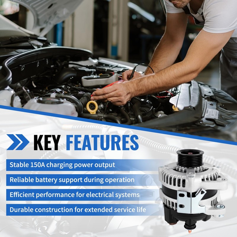 11686N Alternator 150A 12V, Fit for 2012-2019 Hyundai Azera, Genesis,