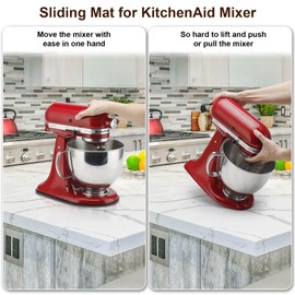 Geckowi Metal Sliding Mat for KitchenAid Stand Mixer 4.5-5 Qt,Sliding Tray Slide Tray Mixer Mover Mixer Slider for Tilt-Head Stand Mixer, KitchenAid Artisan Tilt-Head Mixer, KitchenAid Classic