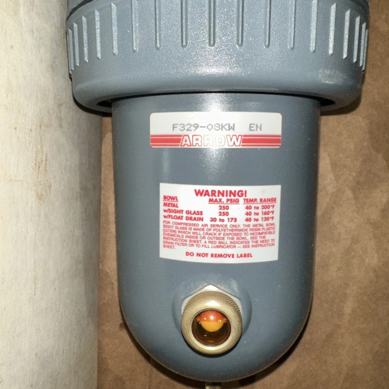 ARROW PNEUMATICS COMPRESSED AIR FILTER F329-08KW FU, F329-08KW, 1 Inch