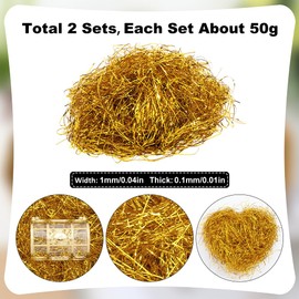 SOFPLATE 100G Paper Shred Filler Gold Gift Basket Filling Paper Plastic Shiny Metallic Iridescent Film Hamper Shreds Crinkle Confetti for Gift Wrapping Box Basket Filling DIY Birthday Decorations