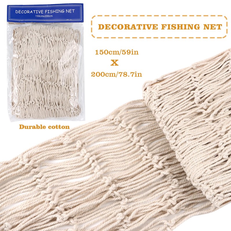 Fishing Net with Shells 200 cm x 150 cm Fishing