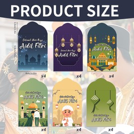 Colourful Ramadan & Eid Mubarak Money Gift Envelopes - A Variety of Designs - Pack of 24
