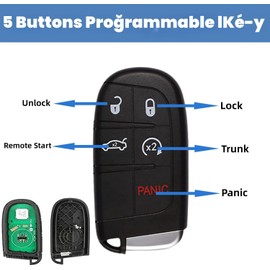 Autel IKё-y 5 Buttons Blank 2024 New Kё-y Fob proğrammable Compatible with Vehicle Systems Using 315/415 MHz Ultra-Long Range OE-Quality For Chrysler-Dodge-style Kё-y Replacement Work with Autel KM100