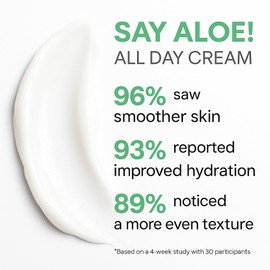 LOUMI Skincare Lightweight Hydrating Aloe Face Cream, Aloe Vera, Algae, And Hyaluronic Acid, Soften And Brighten Skin, Made In The US