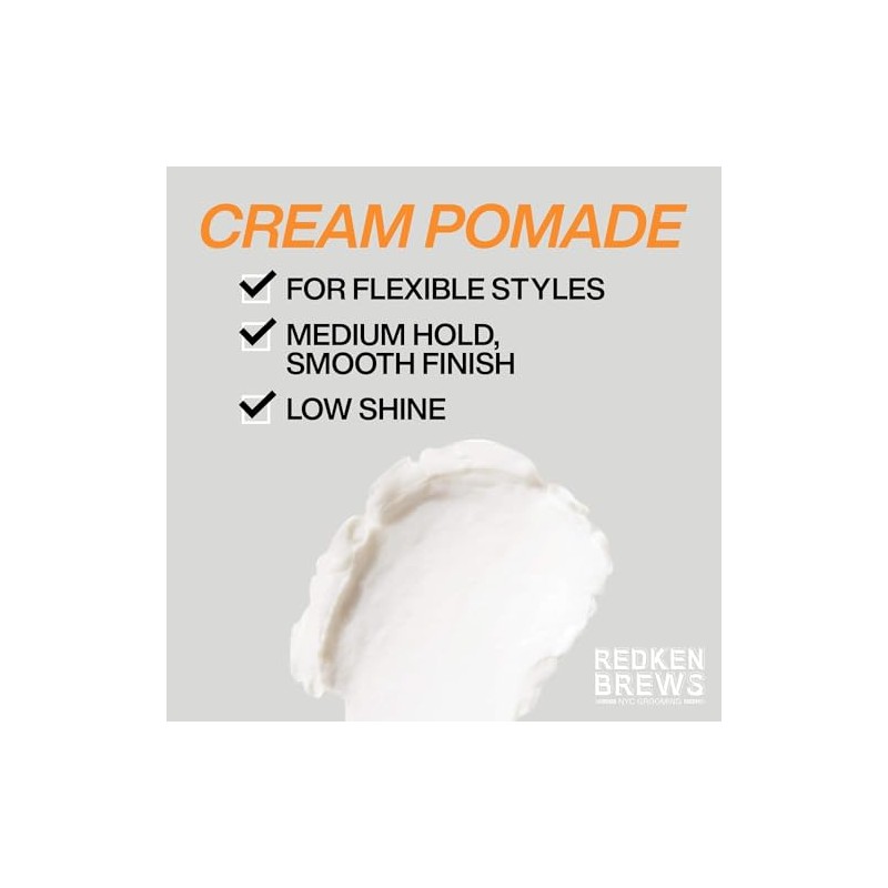 Redken Brews - Pomada cremosa, 3.4 onzas líquidas