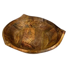 Large 29cm Hand-Carved Mango Wood Bowl – Natural Grain, Decorative Fruit/Storage Bowl, Unique Design, Premium Quality for Any Kitchen
