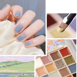 Xnuoyo 16 Farben Feste Gel Nagellack Palette, Nail Art Lack Set Nail Art Gel Lack Kit für Gelnägel, Reine und Glitzer Gel farben für Nägel für Nagellack, Nail Art Design