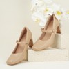 benassal Womens Mary Janes Chunky Heels Square Toe Pumps (10,Beige)