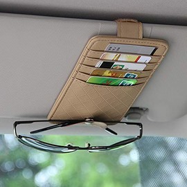 Takelablaze Sun Visor Pocket, For Cars, Visor Pockets, Cards, Glasses, Accessory Storage, Multi-functional Car Storage (Beige)