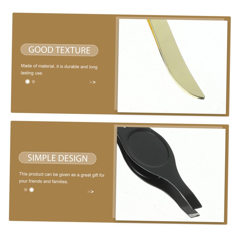 Healeved 3 Sets Ergonomic Handle Eyebrow Clip Tweezers Set Eyebrow