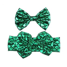 2 PCS Green Mermaid Hair Clips headband Cute Hair Accessories for Women Girls Birthday Beach Party Headpiece Supplies.(FJ86) (Type Green D)