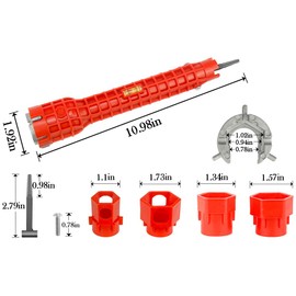 JORETLE 14 in 1 Faucet and Sink Installer,Faucet and Sink Wrench,Multifunctional Sink Wrench,Suitable for Installing Pipes under Bathrooms,Toilets,Kitchens,and Sinks（Red）