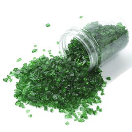 Shiny Stone High Luster Reflective Fire Glass Gravel,Fire Gems,Fire Drops,Fire Glass Pebbles Stones Beads Chips for Fire Pit Fish Tank Aquarium Garden,3-6mm 305g/0.67lb (Green)