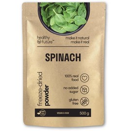 Healthy Future Freeze Dried Spinach Powder - Sugar Free - Rich in Chlorophyll - Contains Multivitamins - Non-GMO - Vegan Friendly - Smoothie, Smoothie Bowl, Joghurt, Suppe, Salat - 500g