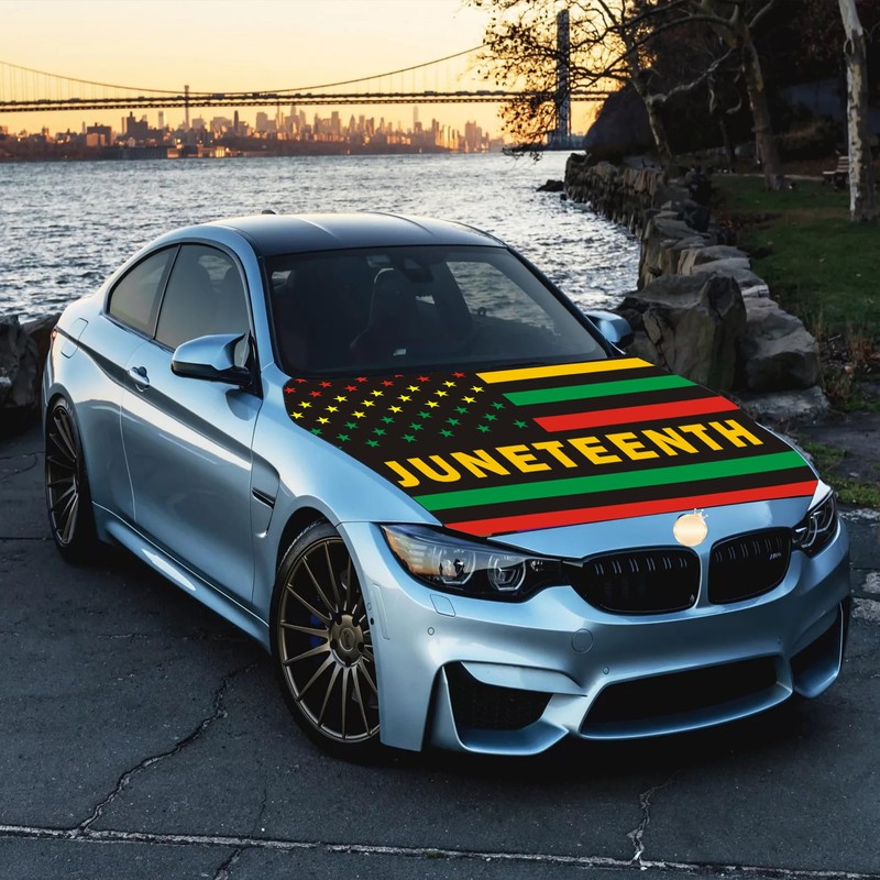 Juneteenth Flag for Car Hood Cover 4X5Ft Car Flag for