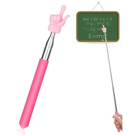 KGDUYC Extendable Pointer Stick, Telescopic Teacher Pointer, Retractable Classroom, Finger Pointing Stick, Stainless Steel Children's Extendable Pointer Stick for Classroom, Personal Interaction, Pink