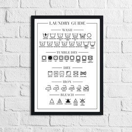 JasonCarlMorgan Winster Creations Laundry Guide 2 Simple Wall Home Decor Print A4 High Gloss